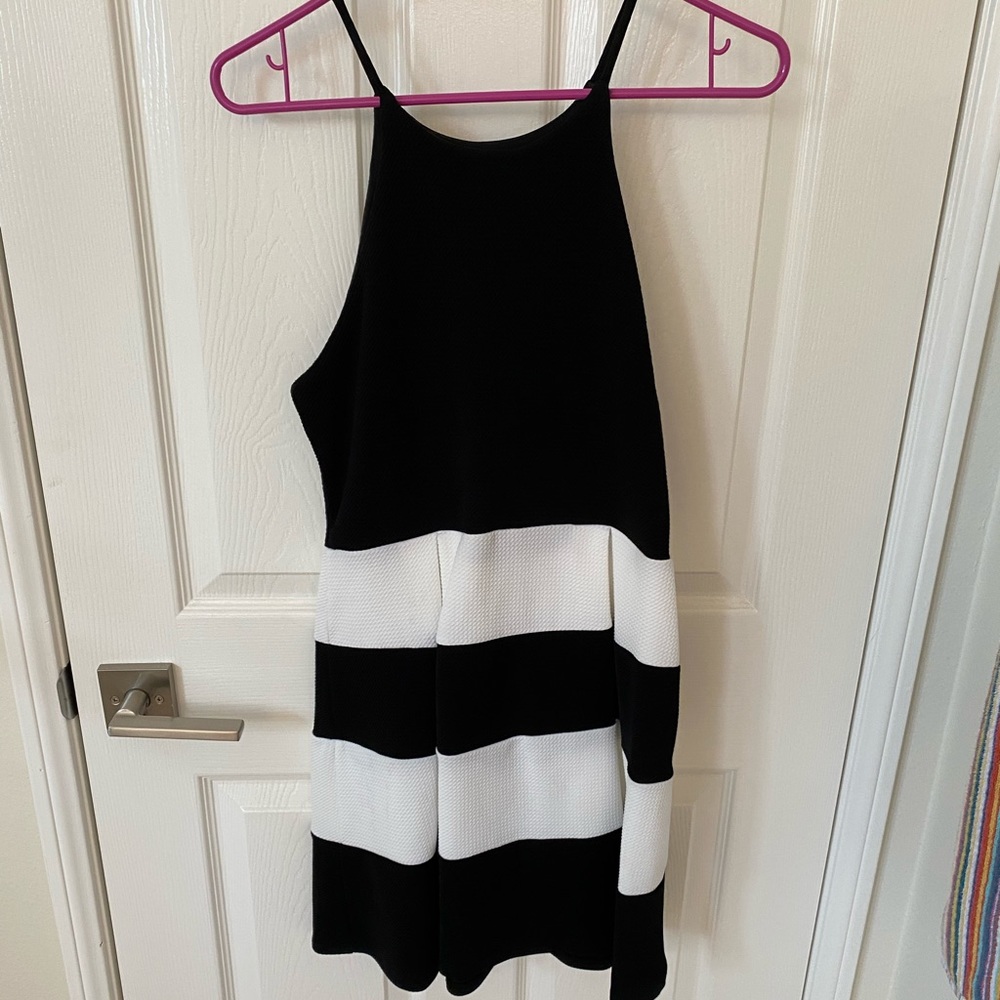 Black and white stripe dress